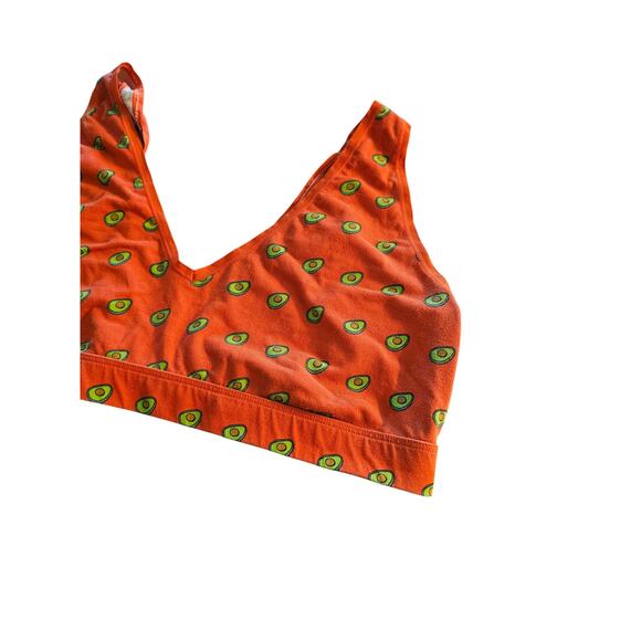 MeUndies Womens Sz XL Classic Brakette Bra Orange w/ Avocado Print - Picture 2 of 4